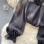 Ruffle Chiffon Blouse Summer Women Lantern Sleeve Fashion Slim Loose Vacation Ladies Y2K Casual Chic Tops