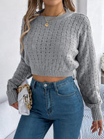 Autumn and Winter Sexy Casual Hollow Out Button Long Sleeved Pullover Backless Sweater