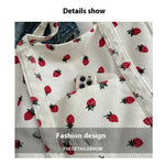 Corduroy Handbag Strawberries Beach Bag Fashionable Versatile Shoulder Bag LargeCapacity Simple Commuter Women's Tote Bag Bolsos