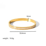 Luxury Jewelry Accessories Non Tarnish Elegant Cubic Zirconia Star 18K Gold Plated Stainless Steel Bangle Bracelet for Women