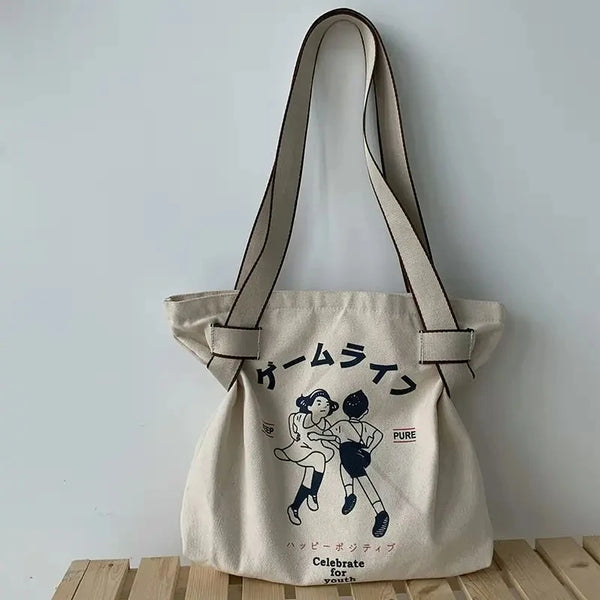 Women Canvas Shoulder Shopper Bag Large Capacity Casual Shopping Bag Simple Designer Totes Female Daily Handbag Top Handle Bags