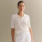 Tornova Short Sleeve Knitted T shirt Woman Summer Casual Loose Lapel Solid Ins Hot Tops Pullover Female Sweater T shirt Outwear