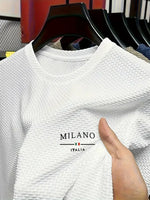 Summer men's comfortable, breathable, sporty round-neck short-sleeved top and ice silk quick-drying men's T-shirt