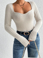 Rib knit cold wind niche design sense of autumn and winter sweater