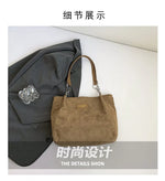 Large-Volume Suede Stylish Commuter Tote Bag For Ladies With One Shoulder Bag
