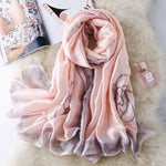 Spring Scarf Women's Luxury Design Polyester Material Smooth Scarf Soft Shawl Beach