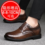 Leather Casual Elevator Shoes for Men 10cm Invisible Height Increase Casual Sneakers Business Formal Shoes