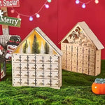 Christmas Advent Calendar 24 Days Countdown Decoration Reusable Detachable Wooden Tabletop Christmas Decoration
