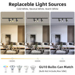 Full Set Track Light Led Ceiling Rail Lights Replaceable GU10 Light Source Spotlight for Living Room Bedroom Led Spot Track Lamp