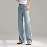 Semir Jeans Women Elastic Waist Long Trousers 2025 New Summer Version Cool Feeling Wide-leg Trousers