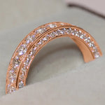 Huitan Classic Wedding Bands Women Rings Full Paved CZ Exquisite Promise Rings Daily Wear Versatile Accessories Timeless Jewelry