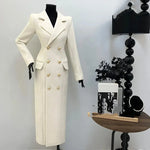 Autumn Winter Fashion High-Quality Women's Woolen Coat 2025 New Temperament Double Breasted Solid Color Women's Woolen Coat H322