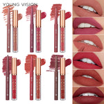 YOUNG VISION 2-color matte long-lasting color lip liner set waterproof anti-sweat non-stick cup lip gloss rotatable lip liner