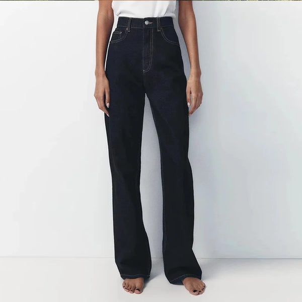 High Waist Wide Leg Long Jeans Versatile Casual Spring New Women's Faion Jeans Casual Match All Seasons High Waist Wide Leg...