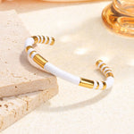 Classic stainless steel zircon enamel women's bracelet, high quality waterproof metal bracelet, wedding party jewelry