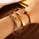 Luxurious and elegant nail stainless steel bracelets are suitable for women's parties, banquets and fashionable jewelry
