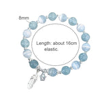 Hot Selling Star Feather White/Sky Blue Crystal Beaded Strand Women's Bracelets Fashion Jewelry Accessories Wholesale YBR1228