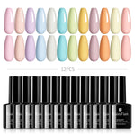 12pcs Macaron Gel Nail Polish Spring Summer Candy Set Pink Blue Color For Manicure Semi Permanent Soak Off Nail Art Gel Varnish