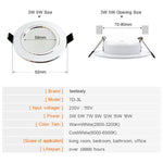 Led Downlight 3W 5W 7W 9W 12W 15W 18W AC 220V 230V 110V  Ceiling Bathroom Lamps Living Room Light Home Indoor Lighting