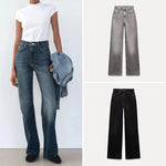 High Waist Wide Leg Long Jeans Versatile Casual Spring New Women's Faion Jeans Casual Match All Seasons High Waist Wide Leg...