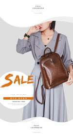 New Oil Wax Cowhide Women Rucksack Single Shoulder Bags Simple Fashion Knapsack  Grils School Daypack Genuine Leather Backpack