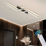 Modern LED Line Ceiling Lamp modern Living Room Dining Room Master Bedroom Study Fixture Gold Black Ceiling Lights Illumination