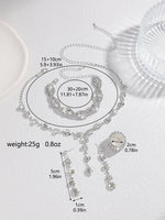 4PC Women's Fashion Copper Claw Chain Sunflower Necklace Earrings Bracelet Jewelry Set Wedding Banquet Party Holiday Gift