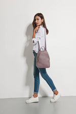 Zency Charm Women Pure White Backpack 100% Genuine Leather Anti-theft Button Elegant Female Travel Knapsack Shoulder Bag Pink