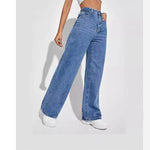 2025 new women's wear European and American loose Denim wide leg pants slimming high waist all-match jeans for women
