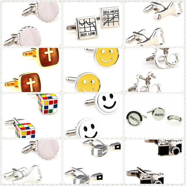 12 Styles TZG Fashion Cufflinks Men Cuff Links 1 Pair