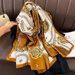 180*90cm Luxury Brand Women Summer Silk Scarves Shawl Lady Wrap Soft Female Europe Designer Beach Bandanna foulard muffler pareo