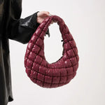 Quilted Embroidered Thread Women's Bag Pleated Cloud Mini Handbags Down Padded Lightweight Clutch Bag Cotton Small Shoulder Bags