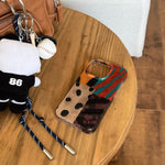 New retro four-color leopard pattern stitching phone case for IPhone 16 16pro 16promax 15 15promax 14 14pro 13 13pro 12 12pro