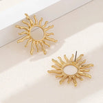1Pair Fashion Temperament Elegant Sun Flower Stud Earrings For Women Girls Versatile Stud Earrings Jewelry Accessories Gifts