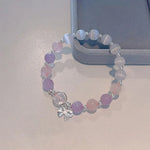 Niche Design Star Chain Tassel Bracelet for Women Fantasy Blue Crystal Beads Elastic Rope Bracelet Jewelry