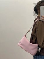 Homemade Baby Pink Nylon Fabric Underarm Bag Korean New Inner Lightweight Texture Small Bag Full with Shoulder Handbag
