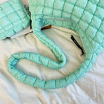 G5AE Womens Quilted Puffer Shoulder Bag Large Capacity Lightweight Handbag with Purse