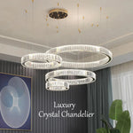 Modern Luxury Ring Crystal Led Ceiling Chandelier Living Dining Room Bedroom Lustre Decor Pendant Lights Hanging Lamp Fixture