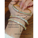 Elegant Four Leaf Clover Zircon Rhinestone Bracelet for Women High quality Copper Chain Casual Jewelry Perfect Gift Accessory