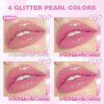 QIBEST Glitter Lipstick Lip Balm Color Change Transparent Moisturizing Crystal Jelly Pearlescent Lip Plumper Gloss Tint Cosmetic
