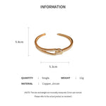 Exquisite Full Zircon Cuff Bracelets Gold Plating Copper Knot Opening Bracelet Minimalist Women's Bangle For Wedding Party