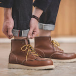 Maden Retro 14.5oz Selvedge Raw Denim for Men's Jeans with YKK Zipper Fly Embroidery Straight Jeans Classic Solid Color Trousers