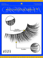 GROINNEYA Half Lashes Cat Eye Lashes Soft Natural Clear Band Lashes Natural Look Faux Mink Wispy Mink Eyelashes Makeup
