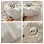 Casual PU Leather Shoulder Bags Large Capacity Solid Color Totes Lightweight Underarm Bags for Women Girls