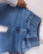 2025 Autumn Winter Sexy Elegant New Fashion 2024 Casual Female Trouser Bottom Back Shirred Button Front High Waist Jeans