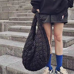 Korean Style New Women's Cloud Pattern Tote Bag Large Capacity Versatile Bubble Bag Foldable Crossbody For Daily Commute