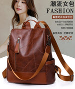 College Women Backpack Designer Soft Leather Vintage Packbag Female Travel Back Pack School Bags for Teenage Girls Shoulder Bag