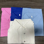 We.Fine Women's Linen Shirt Elegant Long Sleeve Blouse Spring Vintage Basic Top Collar Cotton Linen Shirt for Women