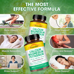 Calcium 500mg + Magnesium 500mg + Potassium 250mg Supplement,Support Bone,Heart,Sleep and Muscle Health,120 Capsules