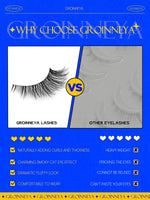 GROINNEYA Half Lashes Cat Eye Lashes Soft Natural Clear Band Lashes Natural Look Faux Mink Wispy Mink Eyelashes Makeup